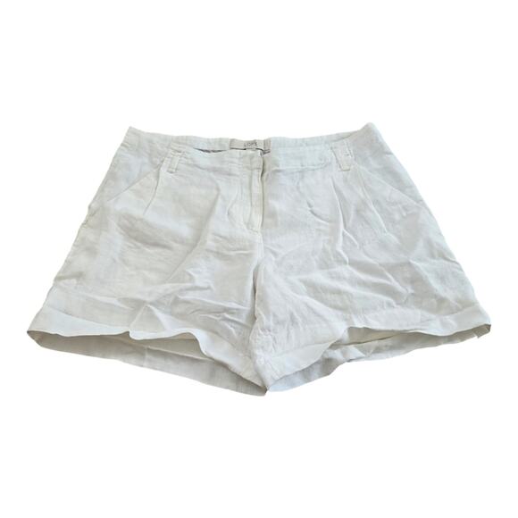 Ann Taylor Loft White Linen Blend Comfy Shorts Size 4 - Picture 1 of 6